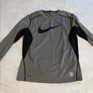 Nike Dri-FIT Pro Combat Gray and Black Long Sleeve Top